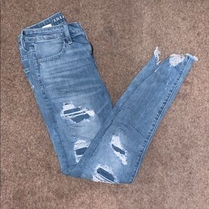 Blue super hi-rise jeggings